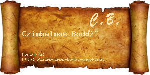 Czimbalmos Bodó névjegykártya